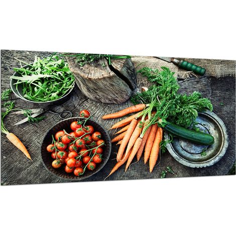 PLAQUE DE PROTECTION EN VERRE POUR CUISINIÈRE 90x52 LÉGUMES (1/5)