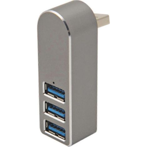 Adaptateur multiport compact, connecteur USB A vers USB C avec 3 ports USB 3.0 pour une connectivité instantanée, fonctionnement Plug & Play pour votre ordinateur portable, Macbook, (1/4)