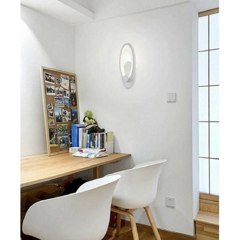 TrAdE Shop Traesio - Applique Led Ovale 9 Watt Parete Lumetto Luce Bianca Fredda Calda Naturale E25 - -Bianco Freddo - (1/2)