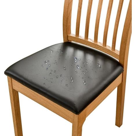 Lot de 1 housse de chaise de salle à manger imperméable, housse de chaise en similicuir avec fermeture à boucle pour chaises de salle à manger et de cuisine (1/5)