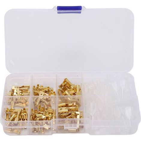 Ensemble de 135 cosses mâles et femelles pressées à froid en or Kit de bornes à sertir à froid 2,8 4,8 6,3 mm,DUBUNS (1/5)