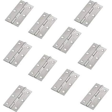 10 Stück Türscharniere aus Edelstahl für Wohnmöbel, lang, 55 mm x 34 mm