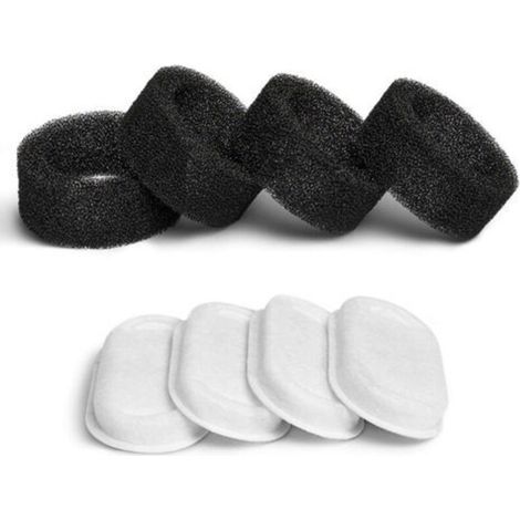 Filtre Fontaine à Eau pour Chat, 8PCS Filtres + 8PCS Éponges, Filtre Fontaine Chat avec la Résine et Charbon Actif
