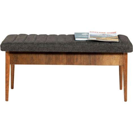 Dmora - Mesa Dpalestr, Banco multiusos, Asiento de invitados, Cofre multifuncional, 110x40h48 cm, Nogal y Antracita
