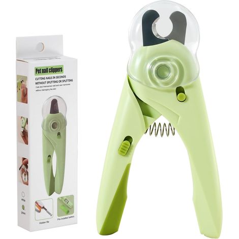 Coupe-ongles pour animaux avec une lumière LED ultra-brillante qui illumine les vaisseaux sanguins de l'ongle pour éviter de trop le couper coupe-griffes durable pour chats avec lime à ongles. (1/5)