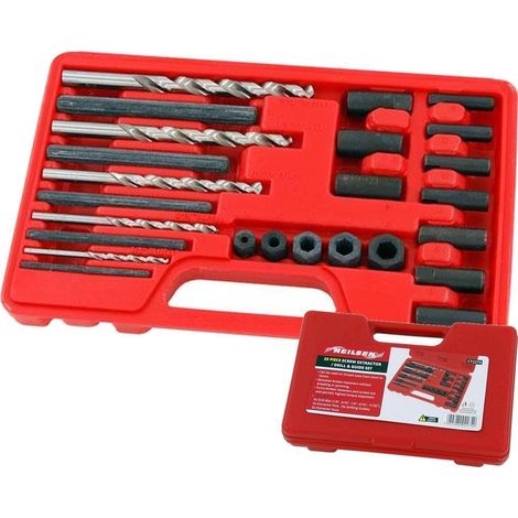 Neilsen 25pc Screw Bolt Extractor Drill Bits Set Broken Damaged Screws Remover