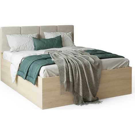 Cama Nolcala 114 , Doble, 160x200, Tapiz, Aglomerado laminado, Somieres, 165x205x105cm