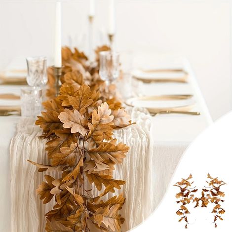 Guirlande Feuille D'érable - Guirlande Artificielle Automne 245 cm - Pour Cheminée, Manteau, Arche, Décoration Intérieure Fêtes Halloween, Thanksgiving, Noël - 1 Pièce (1/5)