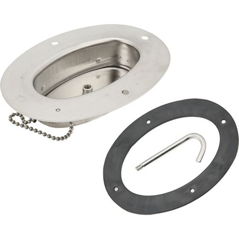 Tube de pont en acier inoxydable 304 avec joint en caoutchouc, base 6,32 x 4,47 po, trou 4,3 x 2,31 po, accessoires pour yachts et bateaux (1/5)