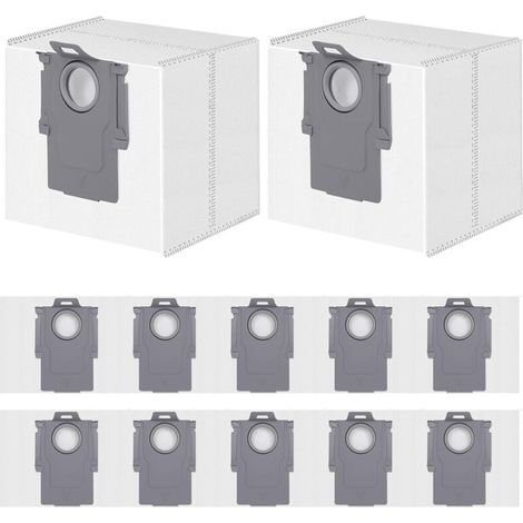 Lot de 12 Sacs Aspirateur pour Roborock S8+/S8 Pro Ultra/S7 MaxV Ultra/Q7 Max+/Q8 Max+/Q5 Pro+/Q5 Max+/Q10 X5+/S5+, Q7 M5+/L5+ Robot Aspirateur, Sacs à Poussière Accessoires de Rechange