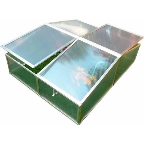 Gardiun – Serre de jardin polycarbonate 108x108x40 cm – Protection optimale contre intempéries – Accès facile pour jardinage vertical