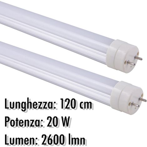 Tube Néon Led T8 20w 2600 Lmn Avec Couvercle Mat 120cm Lumière Blanche