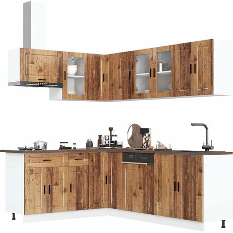11-tlg. Küchenschrank-Set Porto Altholz-Optik Holzwerkstoff