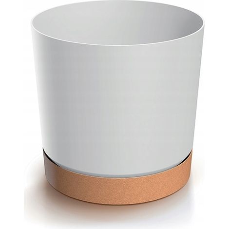 Pot de Fleurs avec Soucoupe - Blanc - Design Moderne - Idéal pour Intérieur et Extérieur
