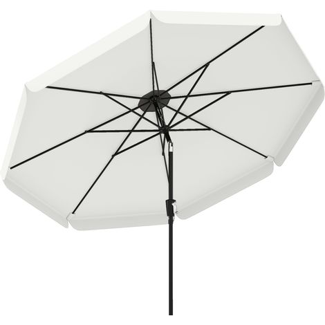 Outsunny 3 m Garden Parasol with Tilt & Crank, UPF30+ Outdoor Table Umbrella