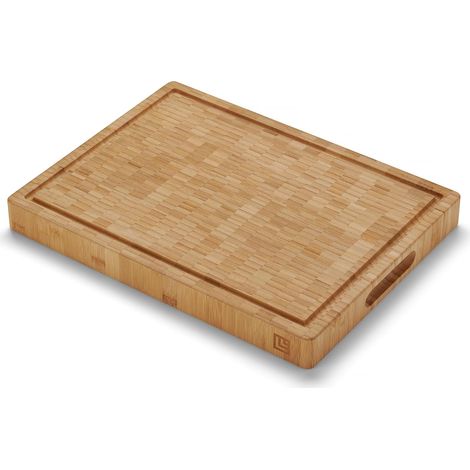 Planche à Découper Bois Massif Épaisse - Bambou,40x30x4 cm - Billot (1/5)