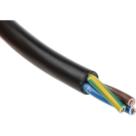 Câble d'alimentation RS PRO 3G0,75 mm², gaine PVC Noir, 100m ( Prix pour Bobine de 100 Mètres )