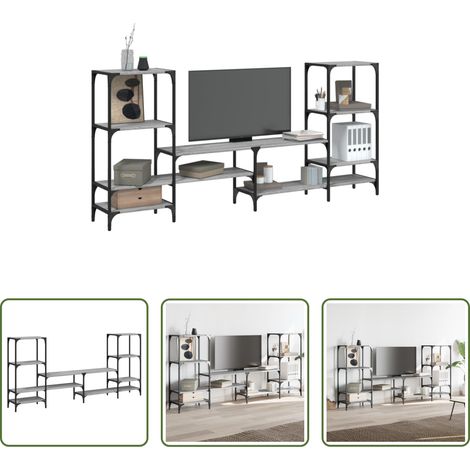 vidaXL Meuble tv bois - Meuble TV sonoma gris 206,5x28,5x95 cm bois d'ingénierie (1/5)