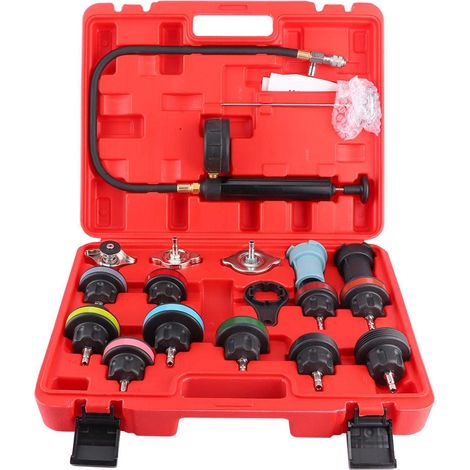 Testeur système refroidissement 18 pièces – pression essence / vide – liquide – BMW / Audi / Buick