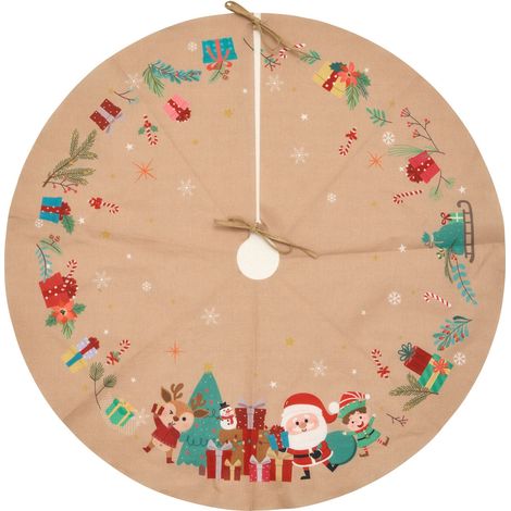 Déco de Noël Tapis pour pied de Sapin aspect jute D 90 cm - Feeric Christmas