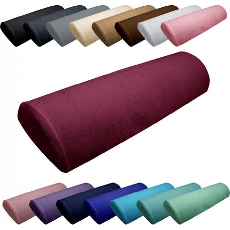 Drap housse de protection en éponge pour coussin demi-rond 66 cm x 22 cm x 12 cm de table de massage - Prune - Vivezen (1/5)