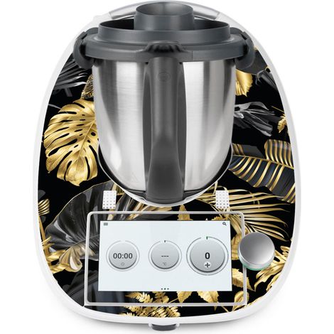 Stickers Thermomix TM6 - Feuilles Tropicales - Adhésif BRILLANT (1/2)