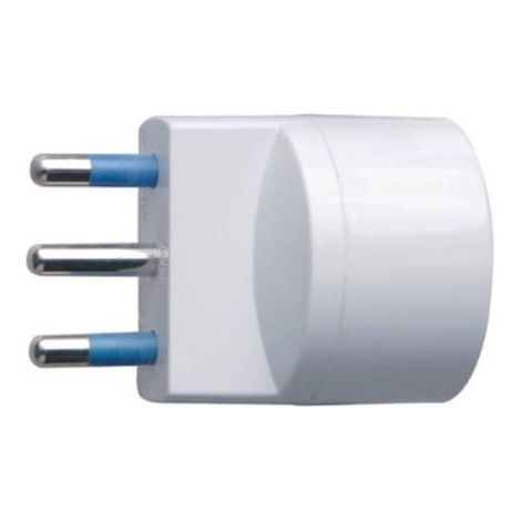 Adattatore spina 16A 2P+T con presa schuko + 10A 2P+T colore bianco (1/2)