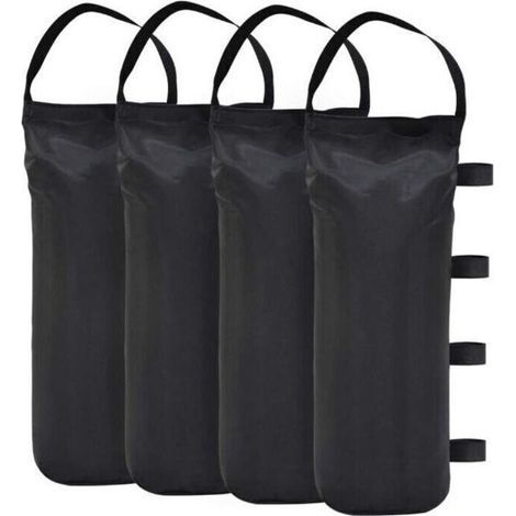 Lot de 4 sacs de sable pour tonnelle Qualité industrielle Poids pour tonnelle et tentes de jardin —le noir (1/4)