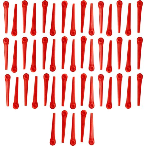vhbw 50x Ersatz-Messer kompatibel mit Gardena Comfort-Cut Li18/23R 9825, Li18/23R 9825-20 Rasentrimmer - Ersatzklinge Orange, Kunststoff