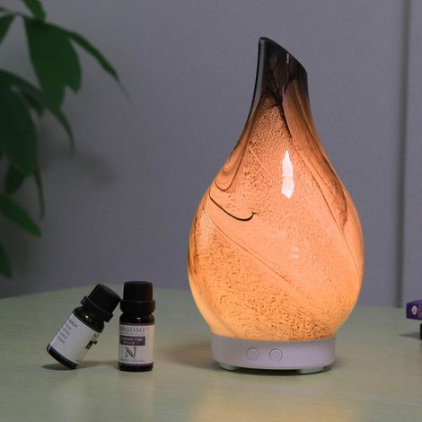 Ortviai Diffuseur d’huiles essentielles ultrasonique 100 ml en grain de bois, design élégant et silencieux (1/4)