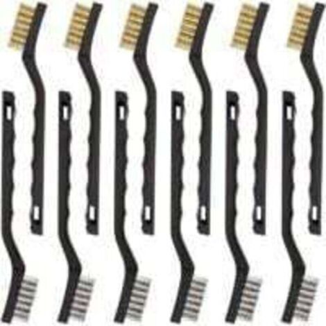 Lot de 12 Mini Brosses Métalliques en Acier Inoxydable Brosse pour Nettoyage en Laiton pour Nettoyer Frottement et Rouille des Scories de Soudage (1/4)
