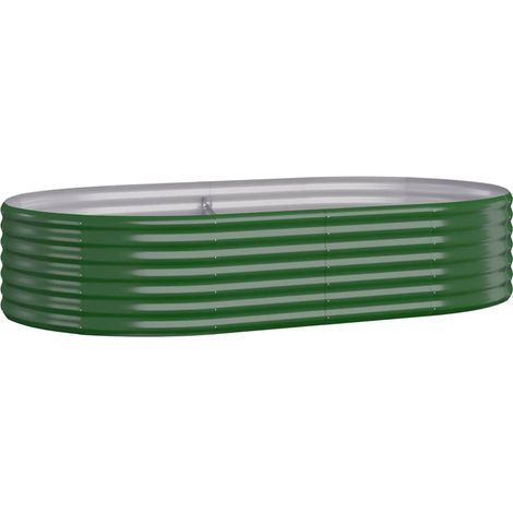 Jardinera elevada para plantas y flores apta para terrazas y jardines acero con recubrimiento en polvo 175 x 100 x 36 cm verde 020039588 (1/5)