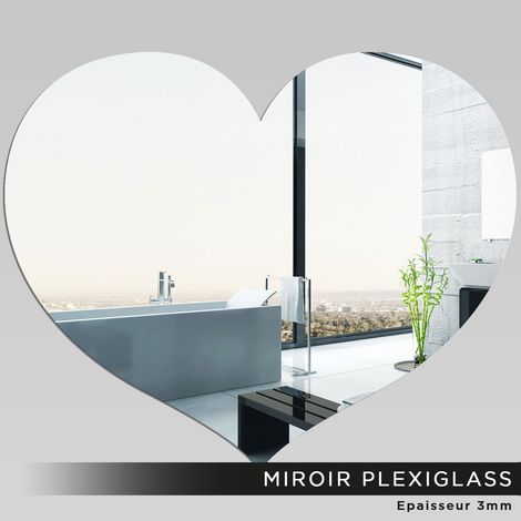 Miroir Plexiglass - Coeur - 10x12 cm (1/2)