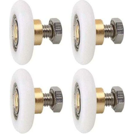 VURAHOME - 4 pièces Roulette Porte de Douche, XU, Roues de Rechange pour Porte de Douche Roulettes de Rechange pour Porte de Douche RainuréE avec vis Diamètre 23 mm - (1/4)