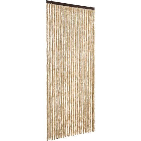 vidaXL Cortina mosquitera de chenilla beige 100x220 cm (1/2)