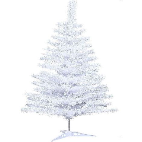 Albero di Natale Bianco Artificiale Piccolo e Folto h 90 PVC rami fissi apertura ad ombrello facile da aprire e chiudere (1/4)