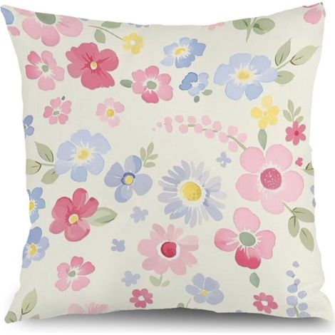 Housse de coussin fleurs décoratives, décoration salon élégant,50×50cm (1/5)