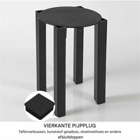 Vierkantrohrkappen - Kunststoff-Beinkappen - Möbelschutz - PE-Lattenkappen für Tische und Stühle - 20 Stück (40 x 40 mm) (1/4)
