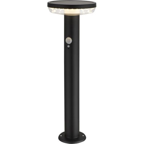 Arum Lighting – Borne solaire MIRAMAR 600 lumens – Détecteur de mouvement 110° – 3 modes d'éclairage – Panneau en fibre de carbone IP44