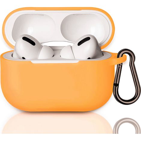 Cover custodia silicone arancione cuffie bluetooth 7cm auricolari flessibile