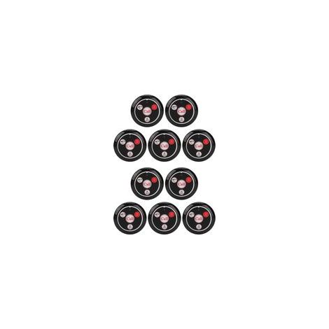 Lot de 10 boutons d'appel sans fil RF étanches pour restaurants, avec boîtier ABS, compatibles avec les écrans hôtes 433,92 MHz.
