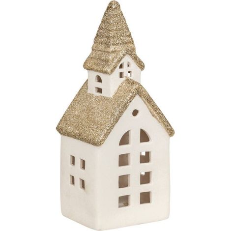 Décoration intérieure en céramique avec 1 LED blanc chaud, fonctionne sur piles - Lumières féériques et Noël (1/5)