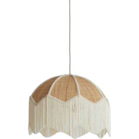 Suspension Malacia beige en raffia textile – Diamètre 40 cm – Hauteur 33 cm – Douille E27 dimmable – Pour intérieur IP20 – Light & Living (1/5)