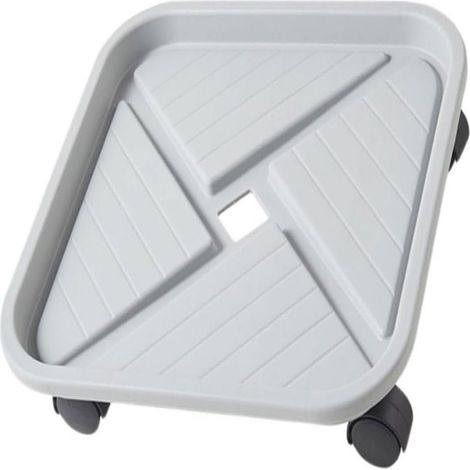 Plateau à Roulettes pour Pots de Fleurs - Carré 20 cm - Bac de Récupération d'Eau - Pour Intérieur et Extérieur - Support Stable pour Jardinières Lourdes - 1 Pièce