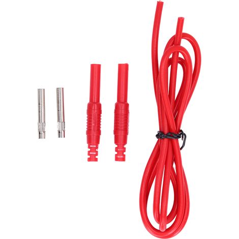 Câble de test femelle-femelle 1mm², rallonge avec fiche à contact laiton J.70030 Rouge (1/5)
