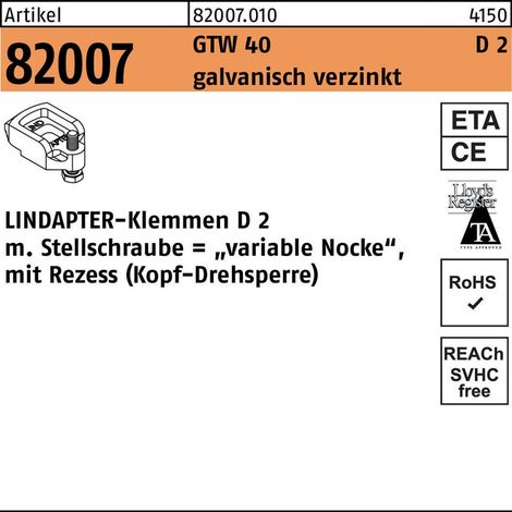 Klemmen R 82007 GTW 40 D2 M16/13 - 20 galv.verz. 1 Stück LINDAPTER (1/2)