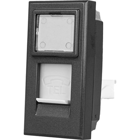 Presa Telefonica RJ11 Nero Coperchio Compatibile Bticino Axolute (1/2)
