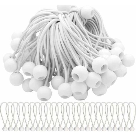 Lot de 50 tendeurs élastiques avec boules élastiques pour chapiteaux, tentes, banderoles et bâches. (1/4)