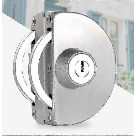 Serrure en acier inoxydable sans perçage pour portes doubles vitrées, adaptée à diverses applications de portes vitrées-AquaForge (1/3)