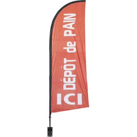 Drapeau DÉPÔT DE PAIN de dimensions 225 x 85 cm avec son kit support mural et mât (1/3)
